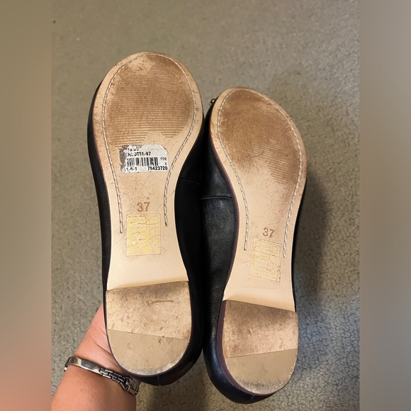 Jeffrey Campbell Bow Ballet Flat Shoes Leather Slip On Ribbon Gold 2 Ring Kawaii - Picture 9 of 11